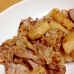 長芋と豚肉の炒め物